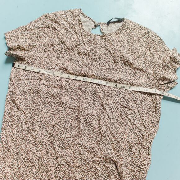 Jenni Kayne Leopard Print Short Sleeve Shift Tunic Shirt Dress Size XLarge - Picture 6 of 8